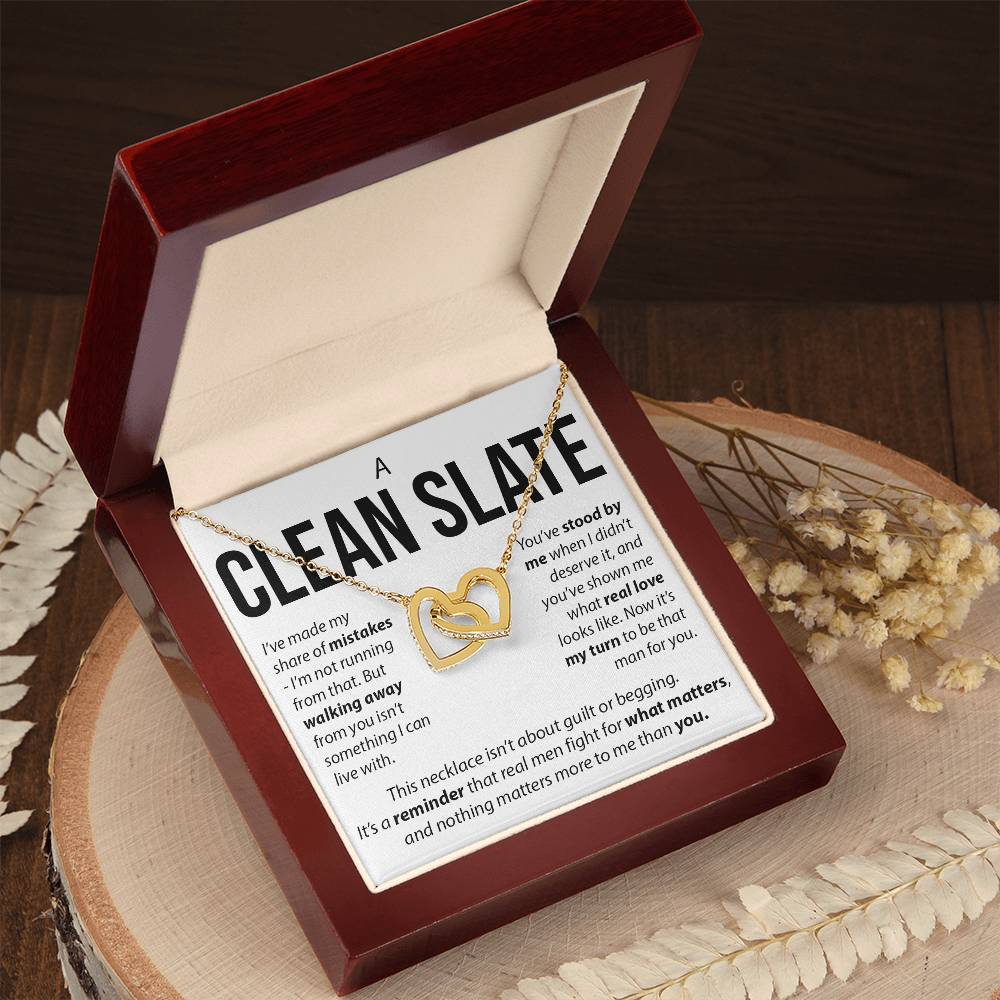 “A Clean Slate” Interlocked Hearts Necklace – Apology & Reconciliation Gift for Her