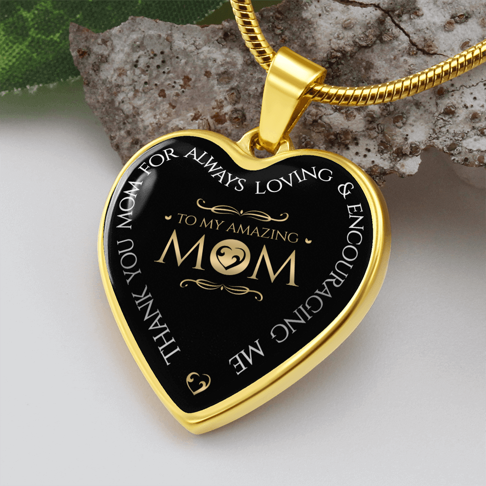 To my amazing mom - Graphic Heart Necklace - JustFamilyThings