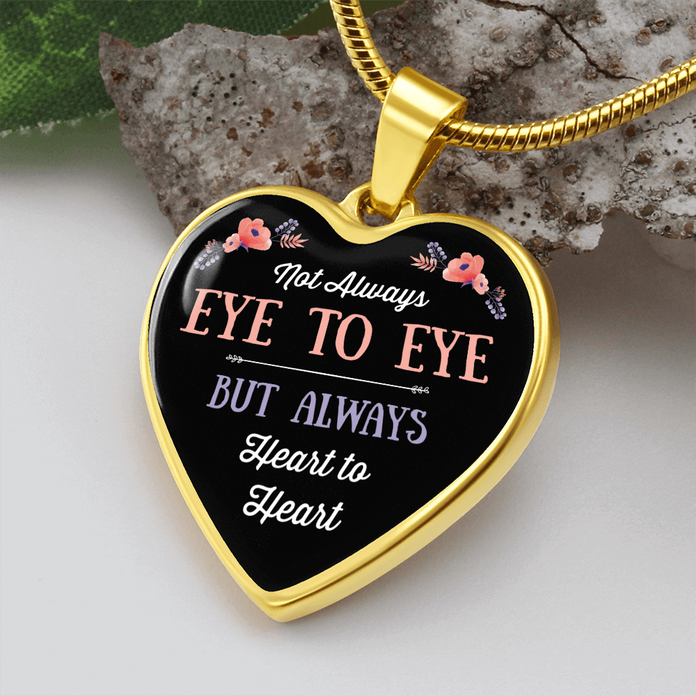Eye-To-Eye - Graphic Heart Necklace - JustFamilyThings