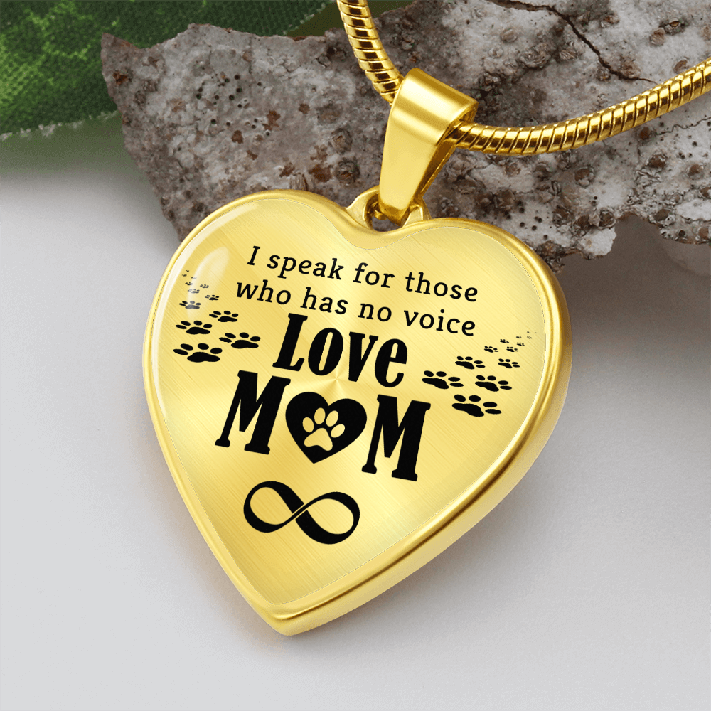 I speak for those who has no voice - Graphic Heart Necklace - JustFamilyThings