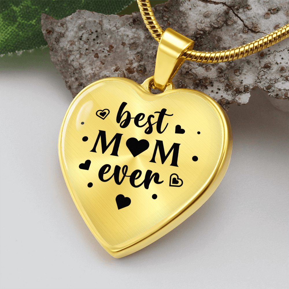 Best mom ever - Graphic Heart Necklace - JustFamilyThings