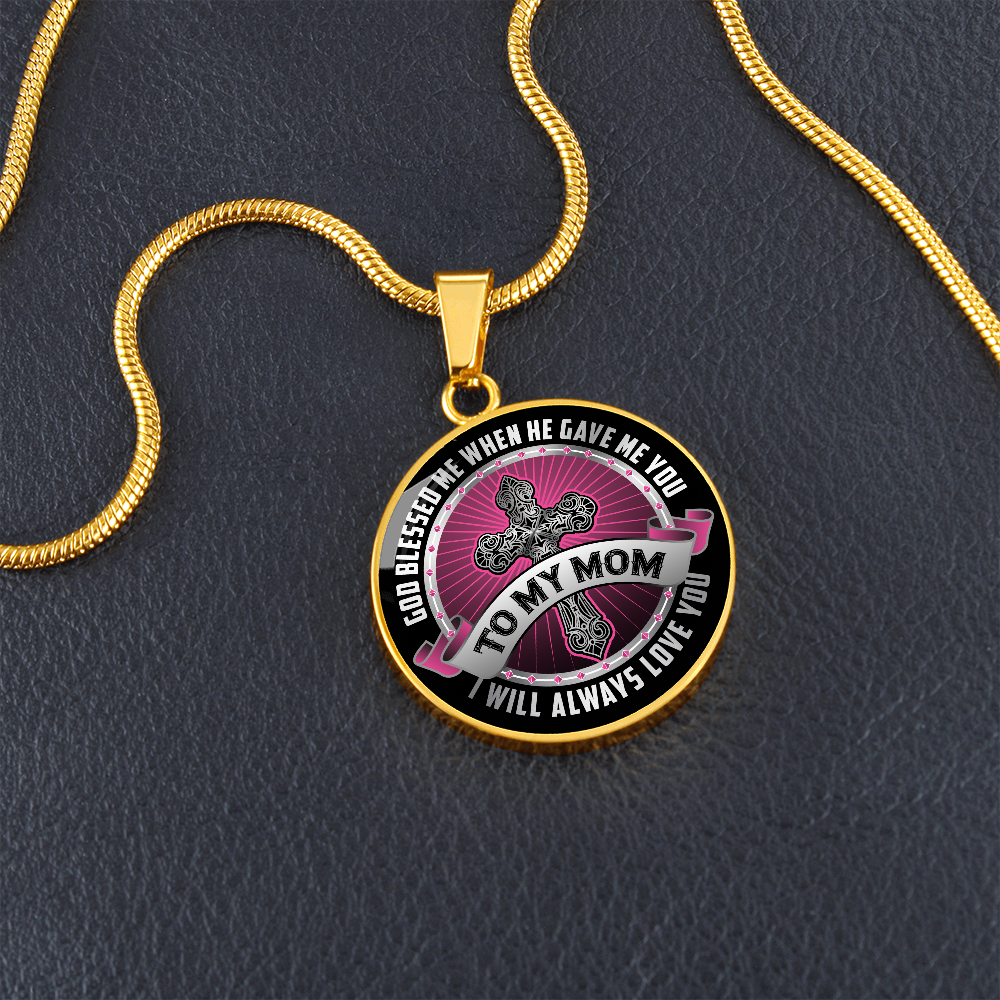 To my mom - Graphic Circle Necklace - JustFamilyThings