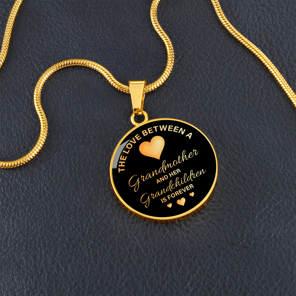 The love between a grandmother and her grandchildren - Graphic Circle Necklace - JustFamilyThings