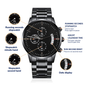 Ride Safe Daddy, Gift For Biker Dad - Black Chronograph Watch - JustFamilyThings