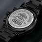Firefighter Gift To Dad From Daughter - Black Chronograph Watch - JustFamilyThings