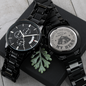 Gift To Police Dad From Daughter - Black Chronograph Watch - JustFamilyThings