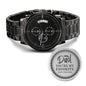Dad You're My Favorite (Don't Tell Mom) - Engraved Black Chronograph Watch - JustFamilyThings