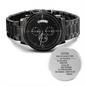 To Stepson From Stepmom - Black Chronograph Watch - JustFamilyThings