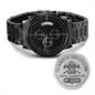 Firefighter Gift To Dad From Daughter - Black Chronograph Watch - JustFamilyThings