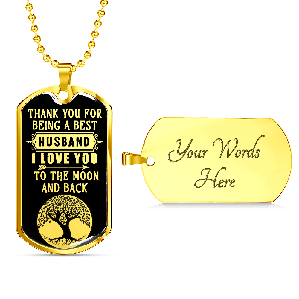 Thank You For Being a Best Husband - Dog Tag - JustFamilyThings