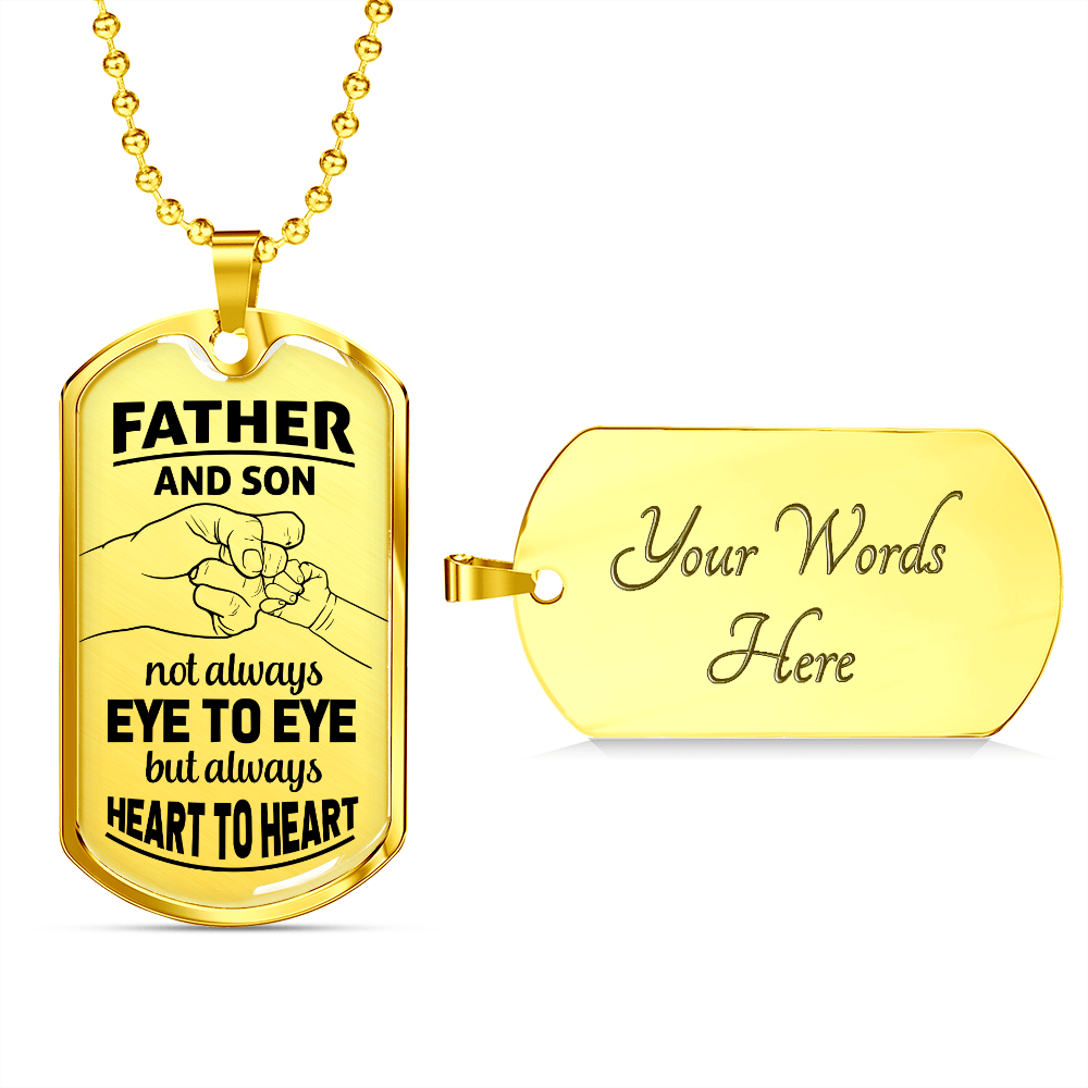 Father and son not always eye to eye - Dog Tag - JustFamilyThings