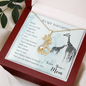 To my daughter from mom - When we can't be - Giraffe Necklace - JustFamilyThings