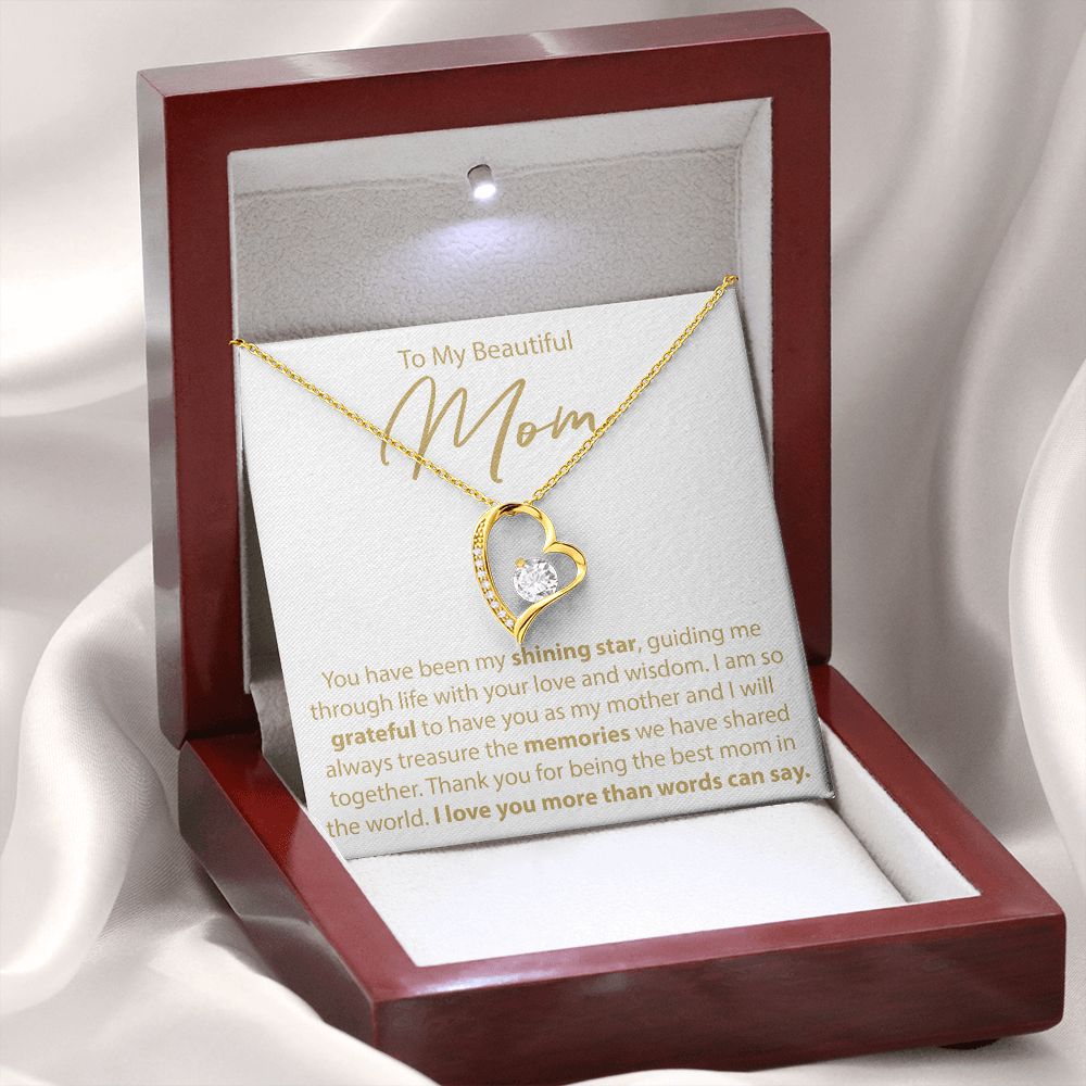 To My Mom - My Shining Star - Forever Love Necklace - JustFamilyThings