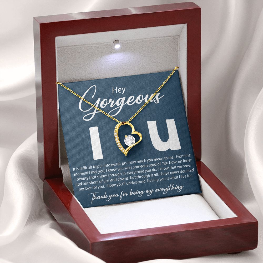 Hey Gorgeous - It Is Difficult To Put Into Words - Forever Love Necklace - JustFamilyThings