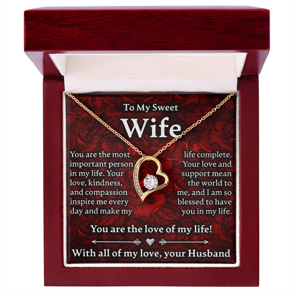 To My Sweet Wife - Forever Love Necklace - JustFamilyThings