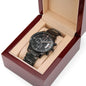 Firefighter Gift To Dad From Daughter - Black Chronograph Watch - JustFamilyThings
