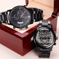 Ride Safe Daddy, Gift For Biker Dad - Black Chronograph Watch - JustFamilyThings