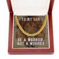 To My Son - Be A Warrior Not A Worrier - Cuban Link Chain - JustFamilyThings