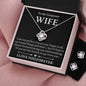 To My Gorgeous Wife - Love Knot Necklace + Earrings Set - JustFamilyThings