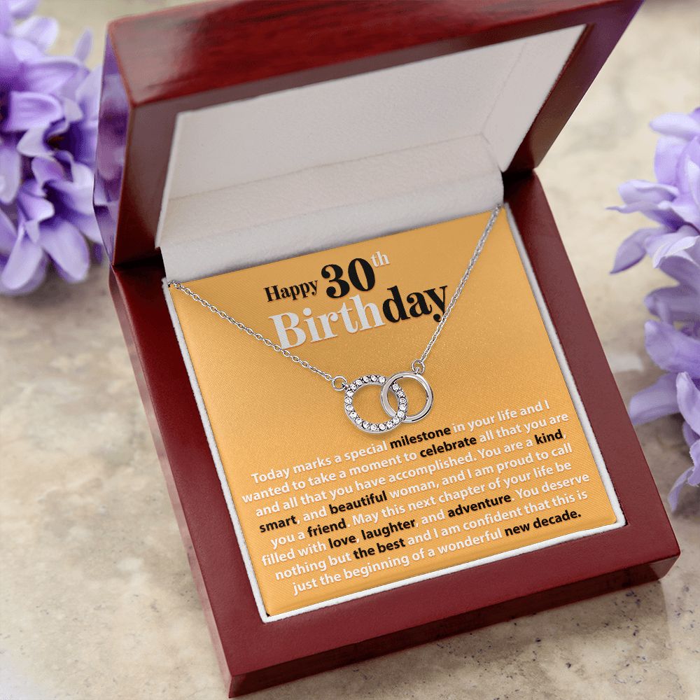 Happy 30th Birthday - Interlocking Circle Necklace - JustFamilyThings