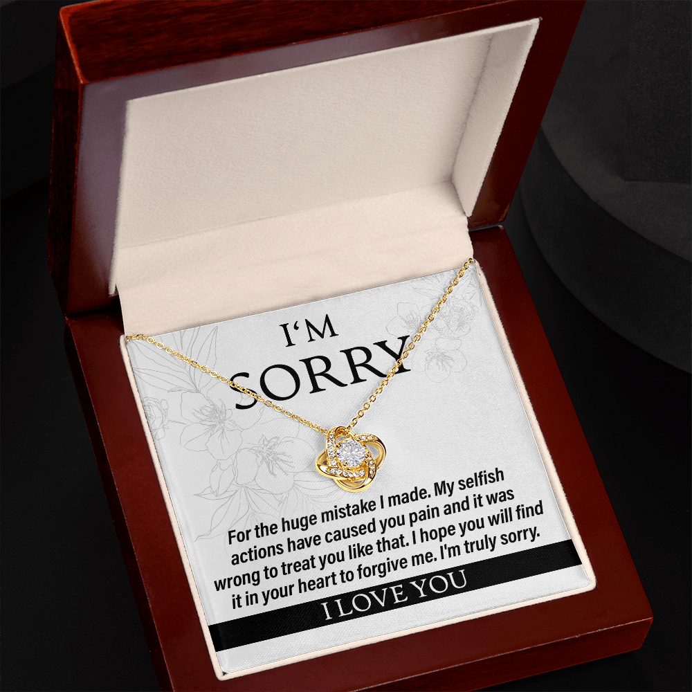 I'm Sorry For My Actions - Love Knot Necklace - JustFamilyThings
