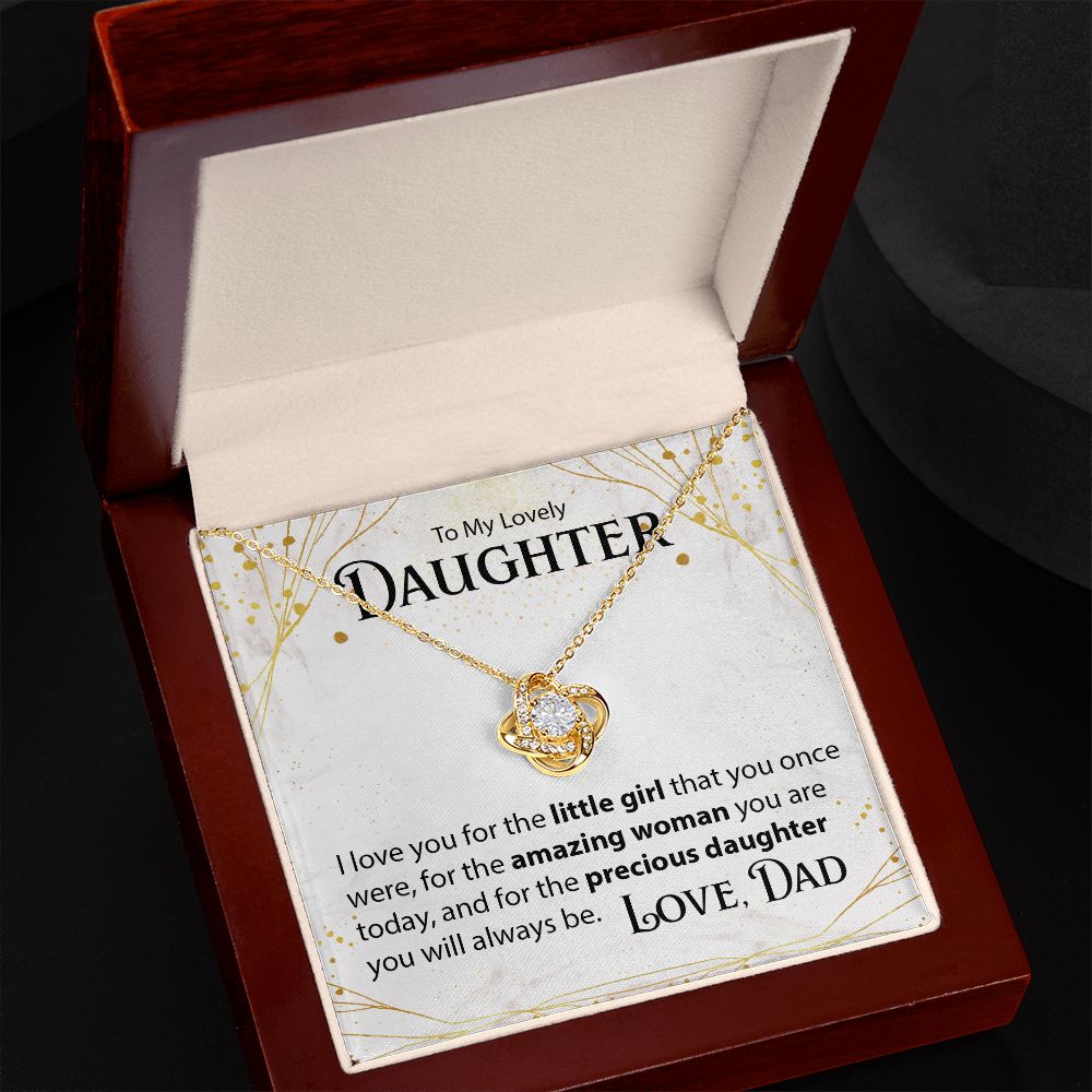 To My Daughter, From Dad - Love Knot Necklace - JustFamilyThings