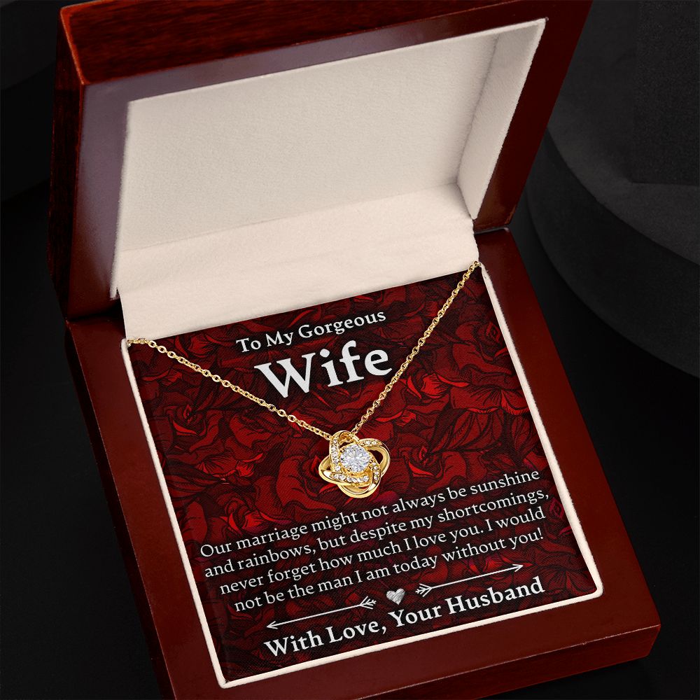 To My Gorgeous Wife - Love Knot Necklace - JustFamilyThings