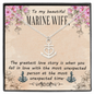 To My Beautiful Marine Wife - Anchor Pendant Necklace - JustFamilyThings