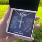 To My Dearest Son - Always Remember - Artisan Cross Necklace - JustFamilyThings