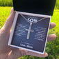 To My Dearest Son - This Cross Is A Symbol - Artisan Cross Necklace - JustFamilyThings