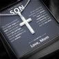 To My Dearest Son - This Cross Is A Symbol - Artisan Cross Necklace - JustFamilyThings