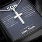 To My Dearest Son - Proud Of You - Artisan Cross Necklace - JustFamilyThings