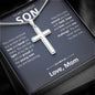 To My Dearest Son - Overcome Any Challenge - Artisan Cross Necklace - JustFamilyThings