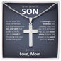 To My Dearest Son - As You wear This Cross - Artisan Cross Necklace - JustFamilyThings