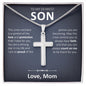 To My Dearest Son - Proud Of You - Artisan Cross Necklace - JustFamilyThings