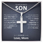 To My Dearest Son - This Cross Is A Symbol - Artisan Cross Necklace - JustFamilyThings