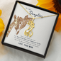To my daughter from mom - she is my heart - Giraffe Necklace - JustFamilyThings