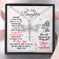 To Daughter from mom - Loving and Breathing - Dragonfly Necklace - JustFamilyThings
