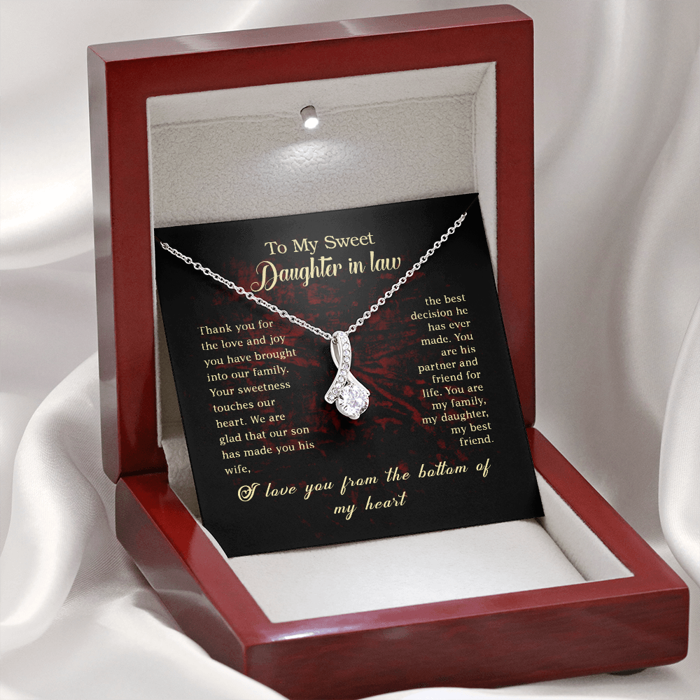To my Daughter In Law - Alluring Beauty Necklace - JustFamilyThings