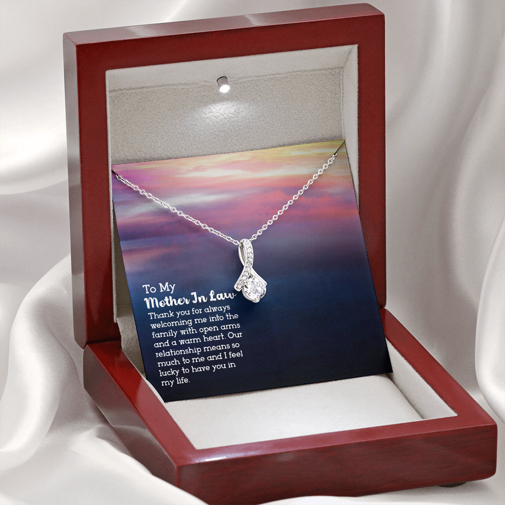 To My Mother In Law - Alluring Beauty Necklace - JustFamilyThings