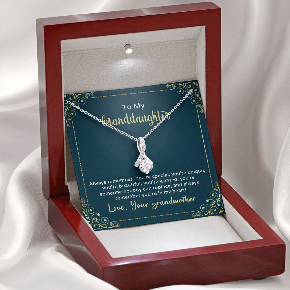 To my granddaughter from grandmother - always remember you're special - Alluring Beauty Necklace - JustFamilyThings