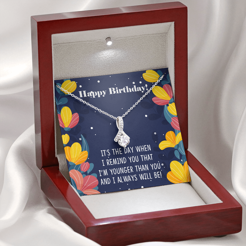 Funny Younger Siblings Birthday - Alluring Beauty Necklace - JustFamilyThings