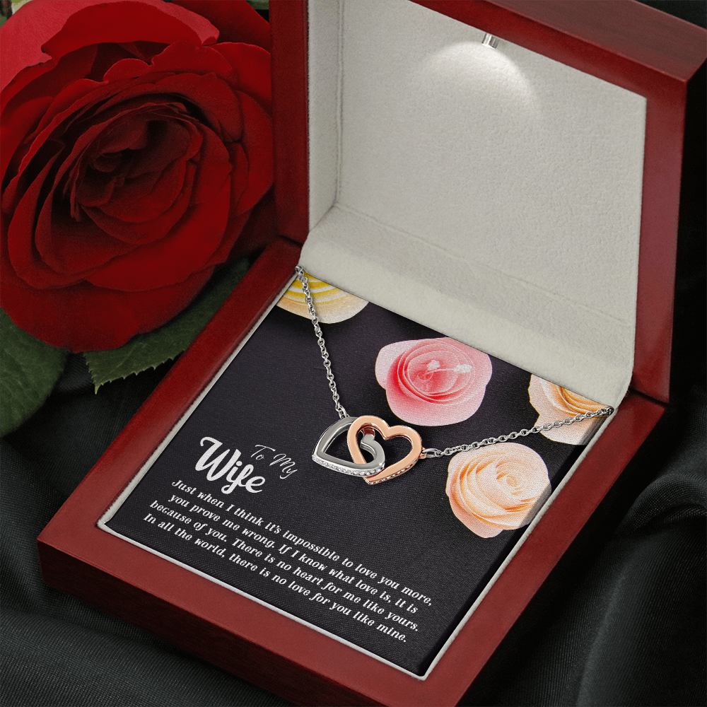 To my Wife - Just when I think it's impossible to love you more - Interlocking Hearts Necklace - JustFamilyThings