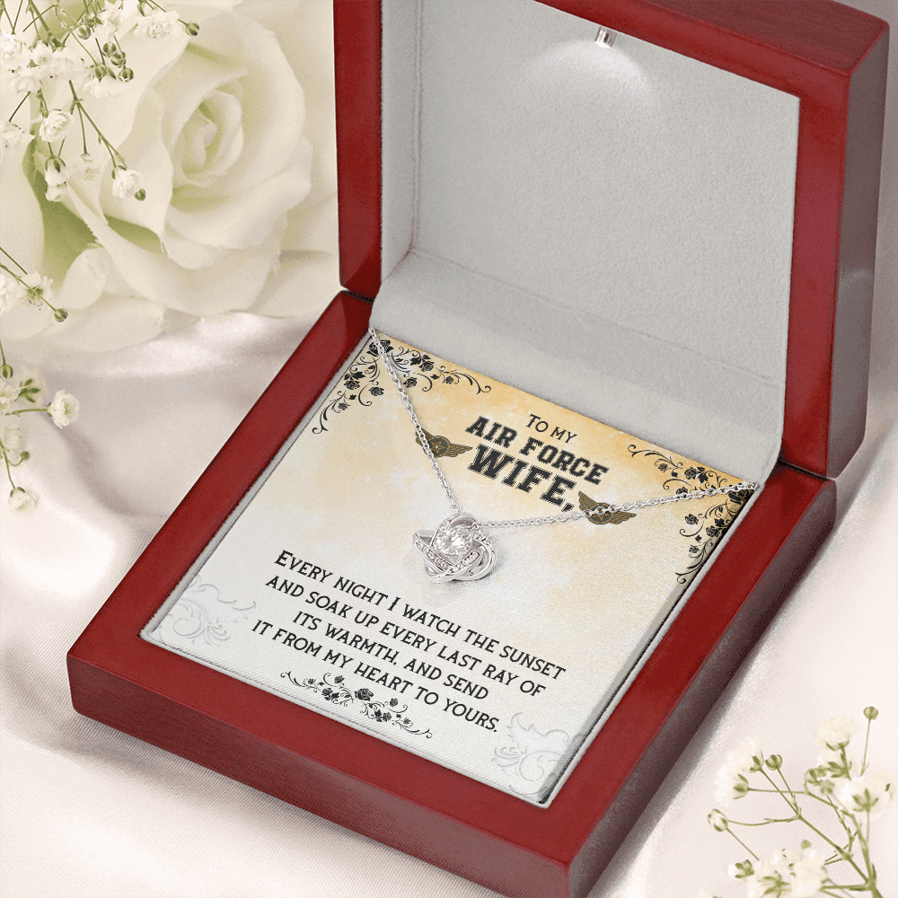 To my Air Force wife - Love Knot Necklace - JustFamilyThings