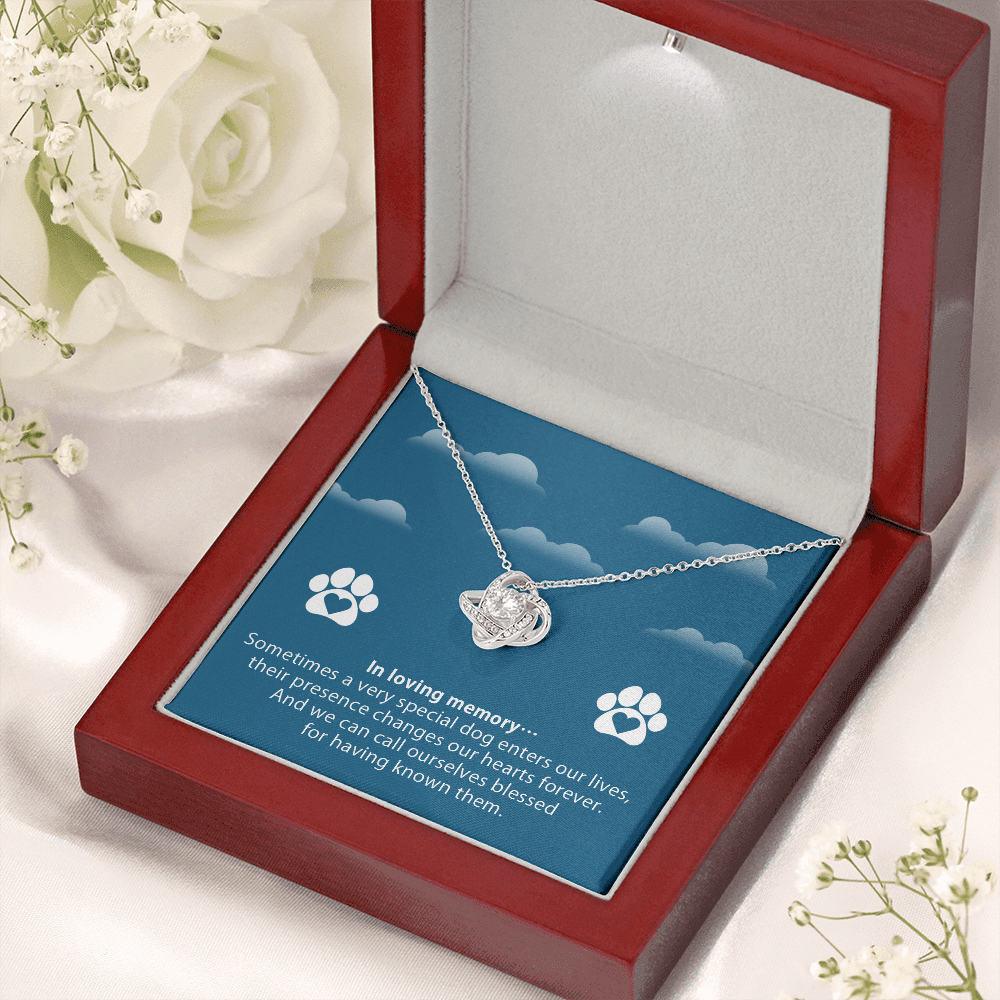 In loving memory - dog remembrance - Love Knot Necklace - JustFamilyThings