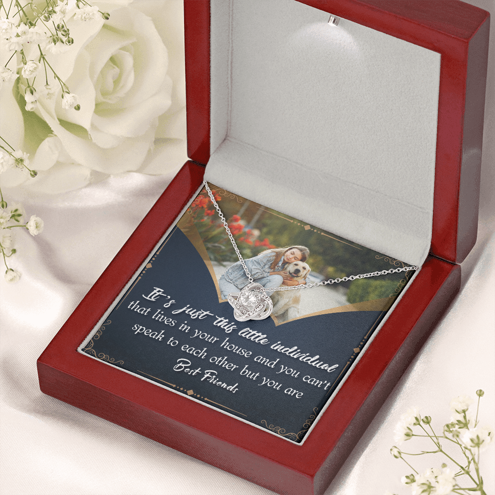 Custom Dog Photo - Best Friends - Love Knot Necklace - JustFamilyThings