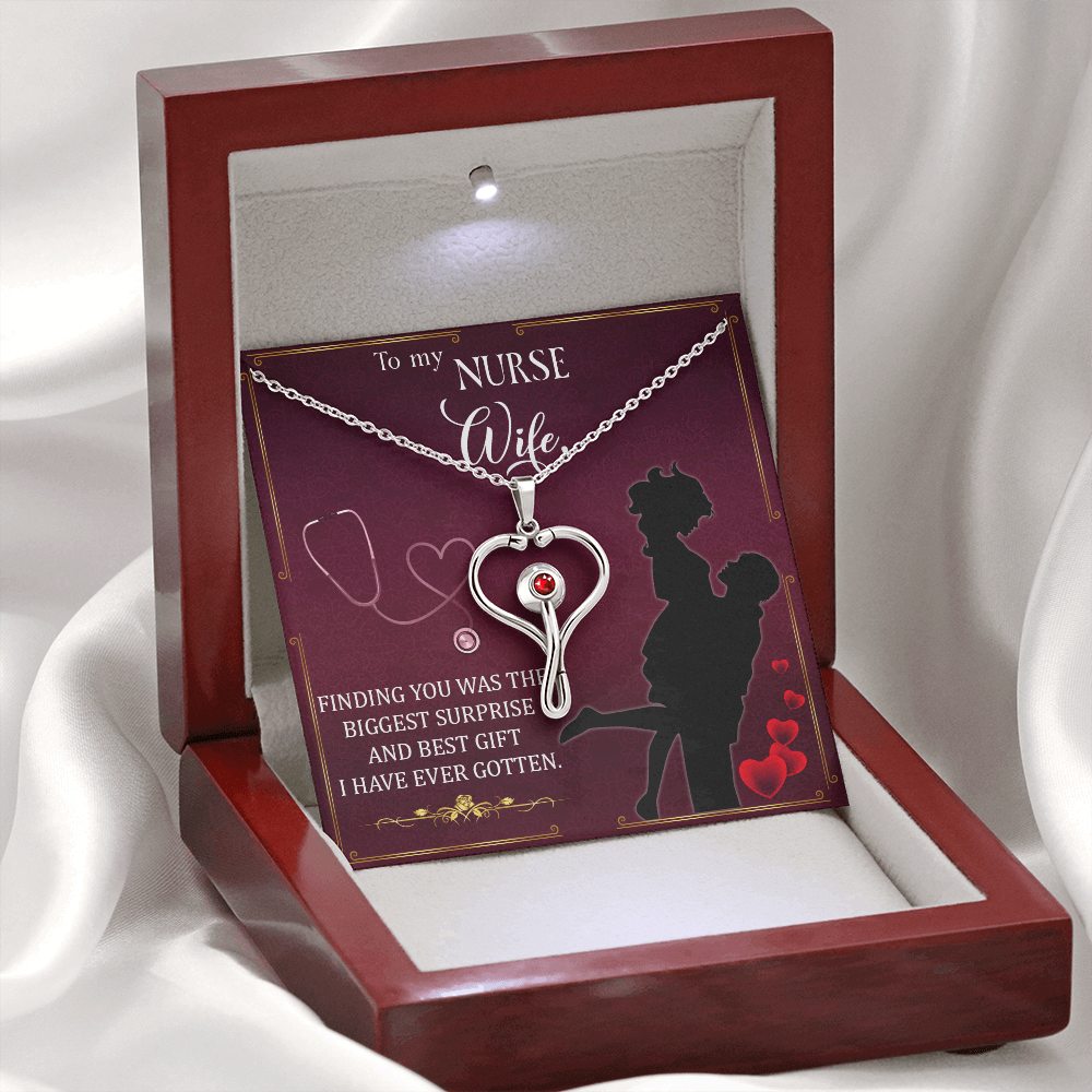 To My Nurse wife - finding you - Stethoscope Necklace - JustFamilyThings