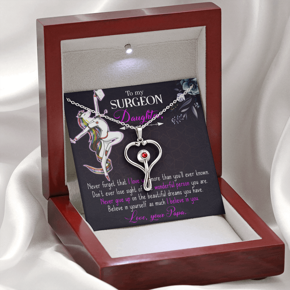 To my surgeon daughter from dad - Stethoscope Necklace - JustFamilyThings