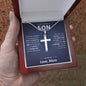 To My Dearest Son - Overcome Any Challenge - Artisan Cross Necklace - JustFamilyThings