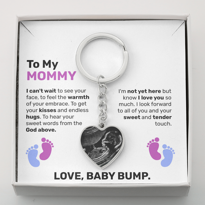 To My Mommy - Baby Bump - Luxury Keychain